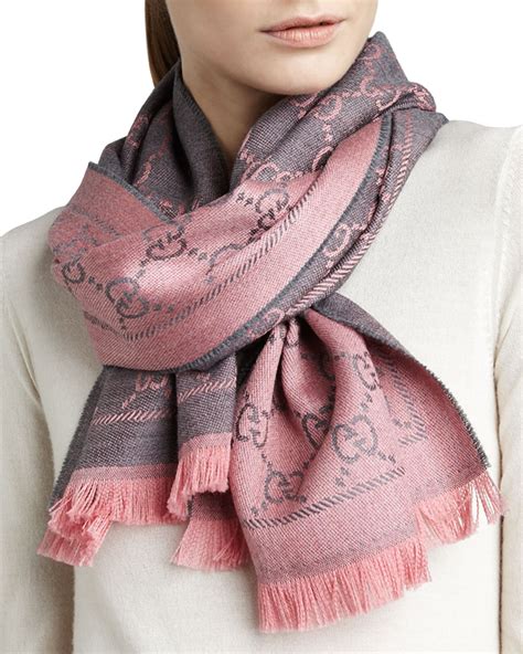 gucci pink scarf wool|Gucci wool scarf unisex.